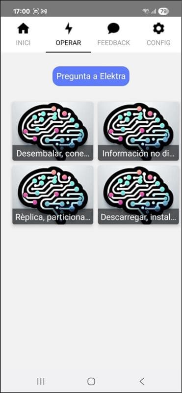 Screenshot of the Elektra application interface