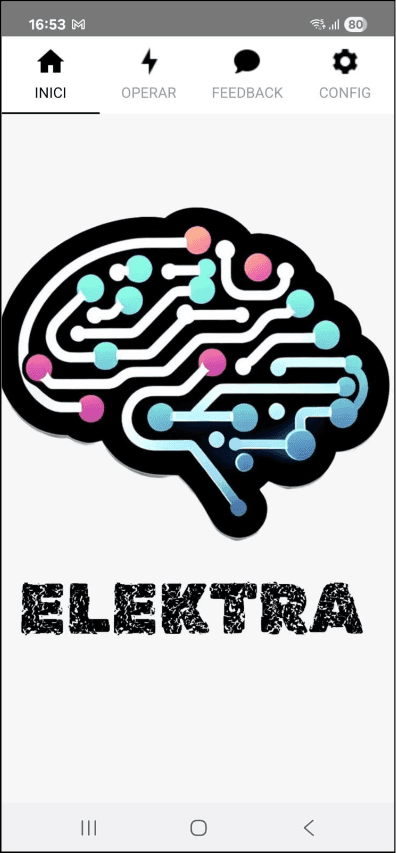 Screenshot of the Elektra application home screen